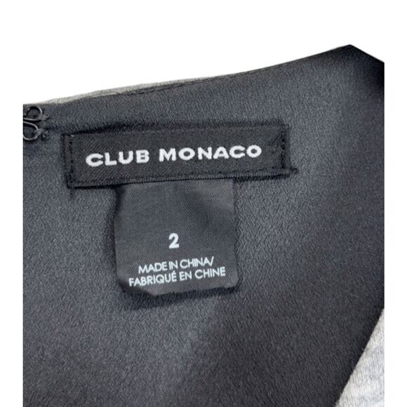Club Monaco Mini Colorblock Dress Size XS Gray Black Long Sleeve Cotton Blend - Picture 6 of 7